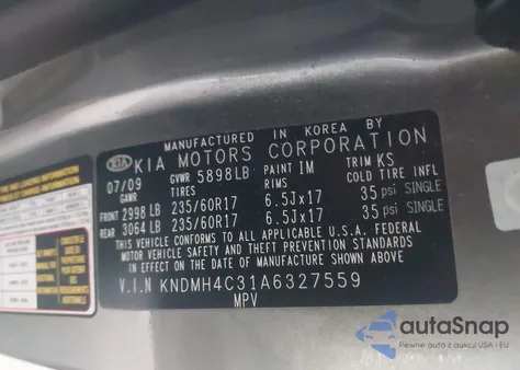 2010 Kia Sedona Ex from USA, damaged, VIN KNDMH4C31A6327559